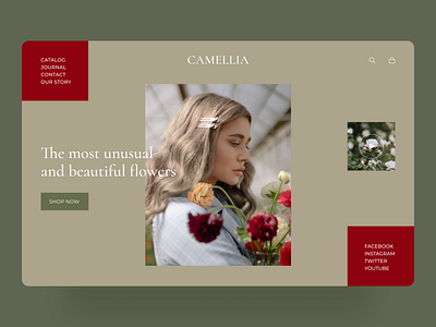 Flower store UI beautiful concept dailyui design dribbble e commerce homepage interface logo minimal minimalism minimalist photo promo trends 2020 ui ux web website