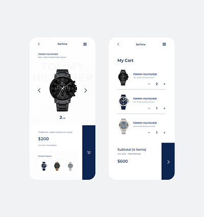 Watch Shop App app cart checkout process mobile shop shopping cart ui uidesign uiux watch watch shop watches