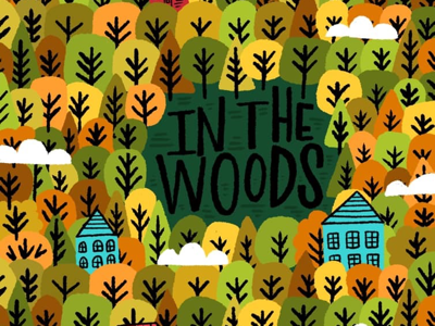 In the woods book cover drawing forest illustration kidlitart