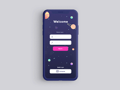 Just a login Screen. app art clean concept cretive dailyui design flat illustration logo minimal mobile ui uidesign ux vector web website