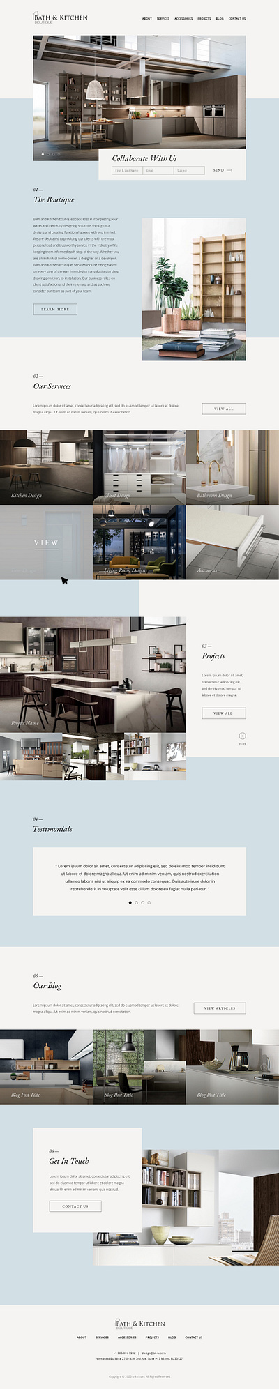 Homepage Design — Kitchen & Bath Interior Design homepage homepage design interior design kitchen modern website design