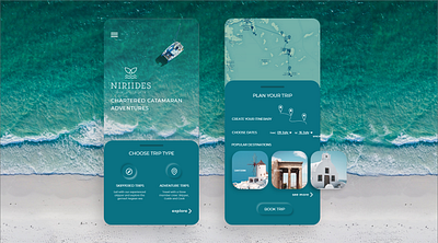 Trip Planning App for Niriides Cruises app app design application book booking catamaran cruise design greece mobile niriides planner planning sea travel trip ui