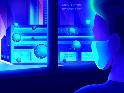 Stay Home banner design colorful coronavirus covid19 creative illustration illustrator poster design stay safe stayhome uidesign vector virus