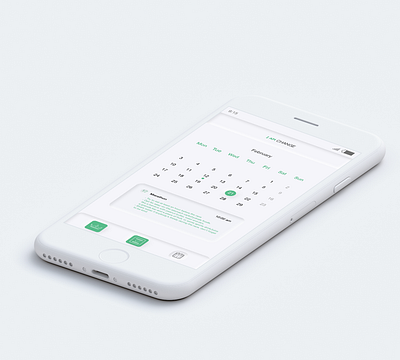 Calendar - I AM CHANGE animation app change flat green minimal motivation neomorphism ui design ux design