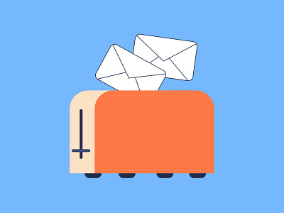 Work from home email illustration minimalist morning stay home toast toaster work from home