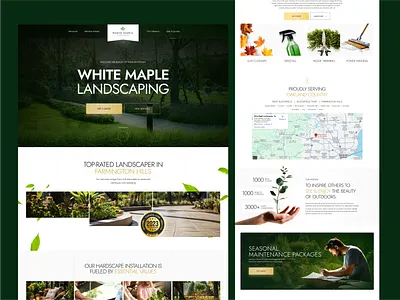 Landscaping Design Company Website backyard branding design graphic design hardscaping landing landing page landscaping lawn ui uiux ux web web design