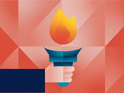 Prometheus fire gradient gradient illustration grain grain texture hand illustraion light pattern prometheus red triangles