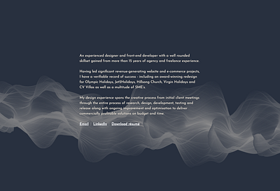 Portfolio landing page branding design generative homepage typography