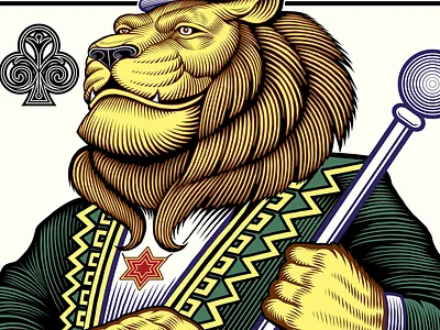 King of Clubs gaming illustration king king of clubs las vegas lion playing cards poker vector vector art