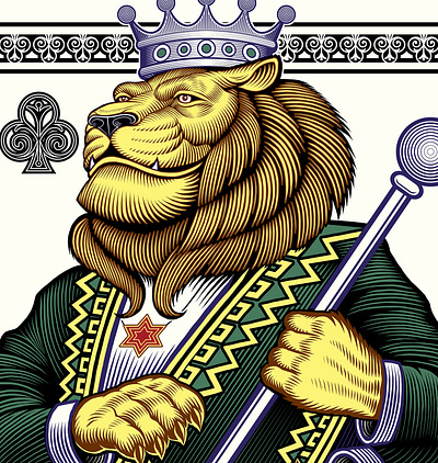 King of Clubs gaming illustration king king of clubs las vegas lion playing cards poker vector vector art