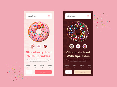 dough co clean design ecommerce flat mobile modern pink product simple ui ux web website