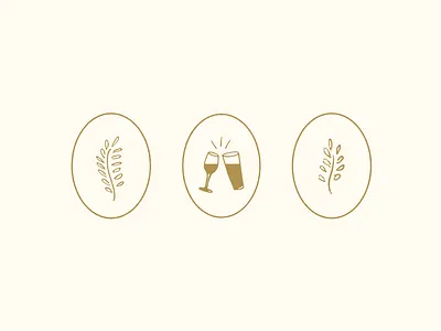 Invitation Suite Icons branding cheers design illustration illustrations leaf oval vector