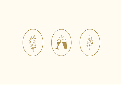 Invitation Suite Icons branding cheers design illustration illustrations leaf oval vector