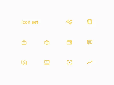 Icon Set - for text message marketing platform design icon icon set message set ui web yellow