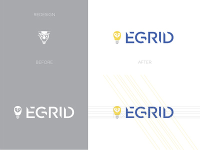 EGRID logo redesign animal app bird bird icon bird logo brand branding engineering hidden icon identity led lighting logo logotype owl owl logo typography