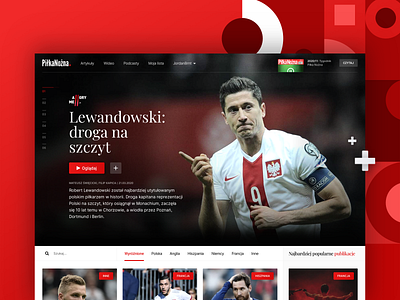 PiłkaNożna+ Concept | Homepage concept concept design football grid layout hero hero section homepage homepage design layout layout design layout exploration news newsfeed newspaper soccer sport ui ux website concept