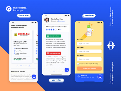 Quero Bolsa - Redesign Mobile android app apple design education education app education website educação icon ios logo mobile newsletter quero quero bolsa redesing ui user review ux