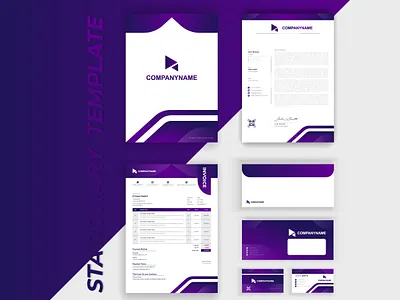 Modern corporate business branding identity stationary design branding business card graphic design invoice letterhead logo