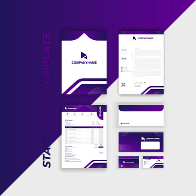 Modern corporate business branding identity stationary design invoice