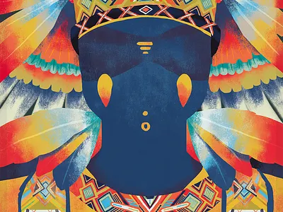 A guide character fantasy ghost head illustrations indian native american unique