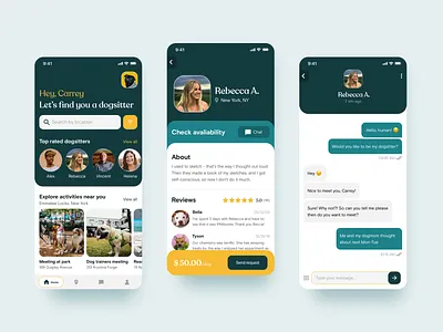 Dog Sitters App app app ui app ux dog ios ios ui mobile app design mobile app ui mobile ui pets ui design uiux