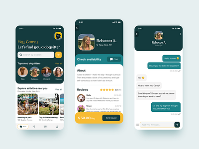 Dog Sitters App app app ui app ux dog ios ios ui mobile app design mobile app ui mobile ui pets ui design uiux