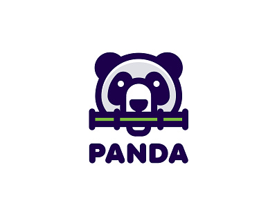 Panda Logo animal bamboo brand branding food head illustration label lastspark line logo logotype mark nature outline panda