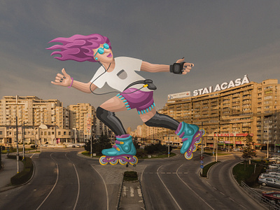 Daydream characterdesign collage daydreaming digitalart digitalillustration drawing flatdesign freestyle illustration illustration art illustrator poster poster art poster design roller girl roller skate stayhome vector