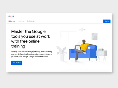 Google Skillshop aftereffects character character animation google illustration illustrator living room male simple skillshop strategy