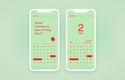 Period Tracker Concept calendar debut debut shot design fertility tracker flat health menstruation minimal mobile period period tracker ui ux wellness