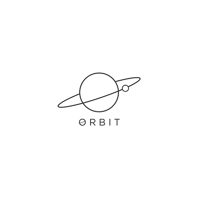 Orbit design flat line art logo space art