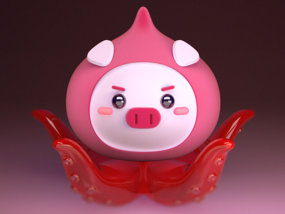 Piggimari for #PachiMarchi art blizzard entertainment character cinema 4d cinema4d concept design fun illustration model octopus pachimarchi pachimari pig piggimari pink portfolio random render tentacle