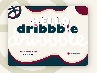 Hello Dribbble 🤗 clean colors creative debut design dribbble flat graphic graphic design hello dribbble illustration illustrator invitation logo logo design player simple type typography vector