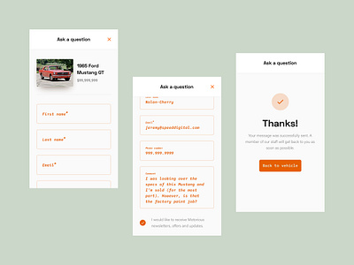 Motorious – Various CTA flows auto automotive beta car classic car classifieds desktop error fields flow marketplace mobile mobile responsive product design slideout success message ui ux