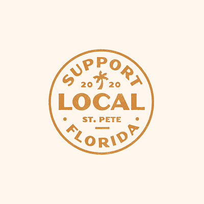 Support Local badge florida local retro simple stpetersburg texture