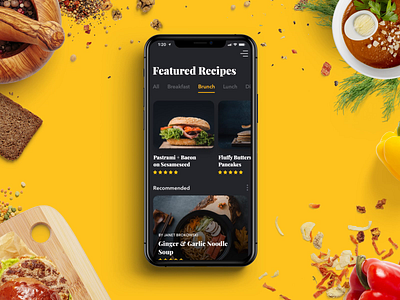 Recipe App Prototype Made in Principle animation concept food food app mobile principle for mac prototype prototyping recipe recipe app ui uiux