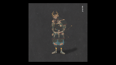 BORED SAMURAI PLAYLIST album album art album artwork album cover album cover design archive art art direction artwork deezer design japan lachute music photoshop playlist samurai scan texture
