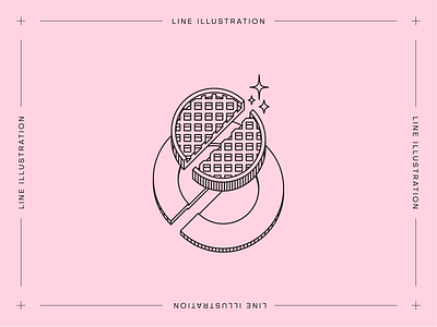 Monstera Box #11: Eggos american traditional eggos eleven illustration line linework minimal old american stranger things tattoo thick lines waffles