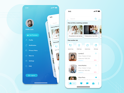Caretaker Mobile App app caregiver caretaker design ios mobile app design ui ux