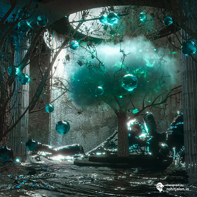 Unlikely place 3d 3d art 3d design abstract cinema4d cover art design octane search surreal