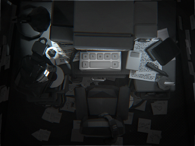 Deadends Triptych [1/3] - shot #02 3d animation ar blender c4d character design computer death desk illustration particles videogame vr