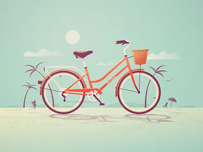 Beach Cruisin' adobe illustrator adobe photoshop beach beach cruiser beach vibes bike digital illustration dkng studios graphic design illustration illustration design illustrator palm trees photoshop summer vibes surf