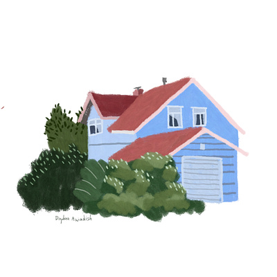 Blue house, Finland blue blue house digital illustration digital painting drawing finland home house house illustration houses illustration insperation light blue photoshop art postcard spring travel travel illustration urban