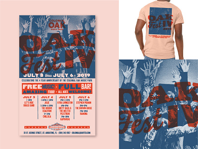 Oak Fest halftone music music festival poster poster design print print design