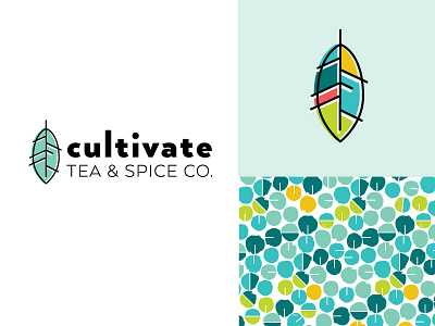 Cultivate Tea & Spice branding design logo pattern tea