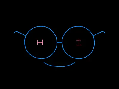 Hi character design editorial glasses hi illustration karenyoojin minimal shapes smile