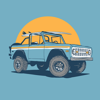 Beach Crusier beach bronco cruiser design illustrator oldschool photoshop retro surfer vintage