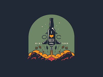 Old Chicago Valentines Day beer illustration rocket