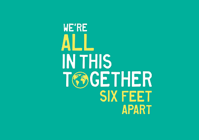 We're All In This Together...Six Feet Apart coronavirus covid 19 design flat fundraiser icon illustration illustrator immigrant pnw refugee spokane tshirt tshirt art tshirt design typography vector washington