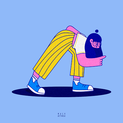 hey you! adobe apple blue brush doodle girl illustrator power vector wacom wacom intuos